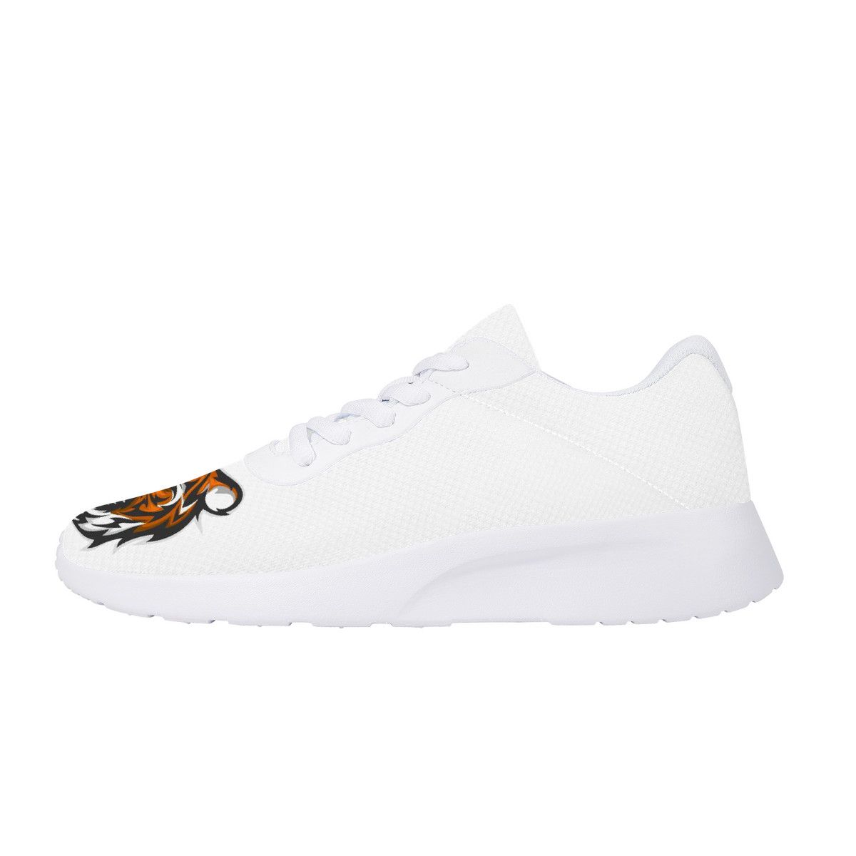 Dual Tiger Graphic White Canvas Sneakers